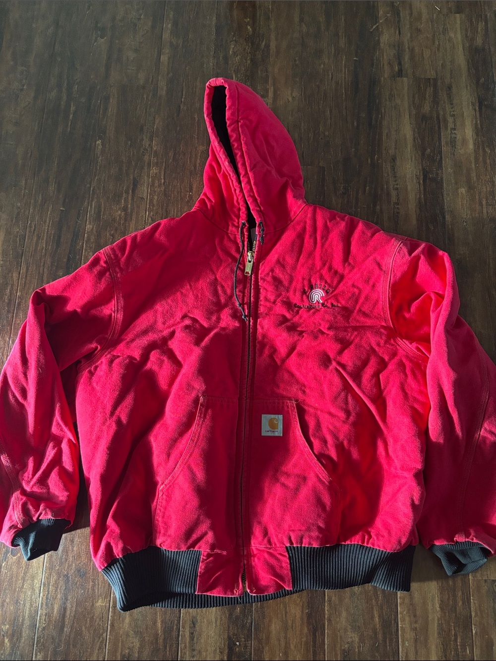 Carhartt classic Red Hooded Zip-Up Jacket